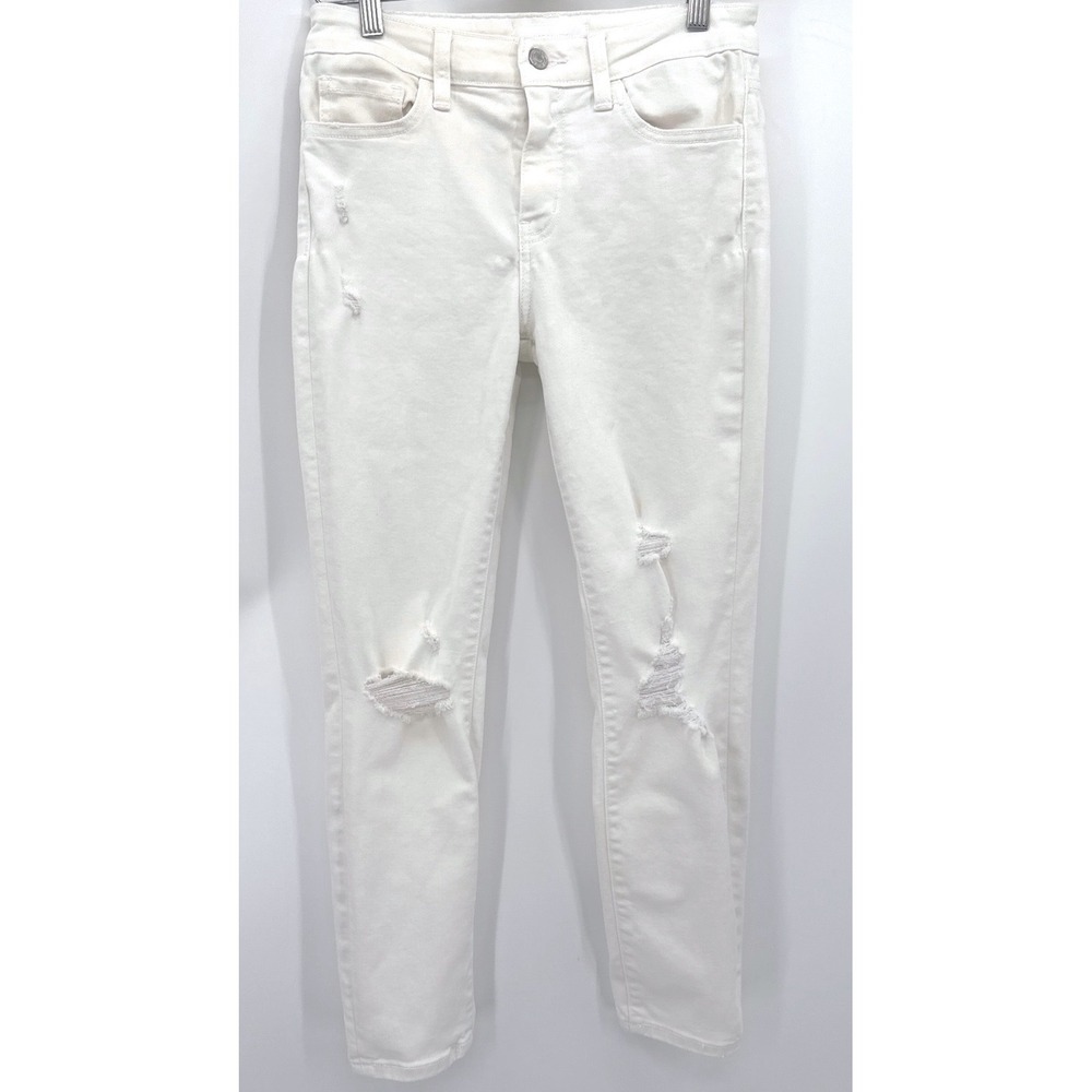 Vervet by Flying Monkey Women Distressed Skinny Jeans 27 White VT556 Denim